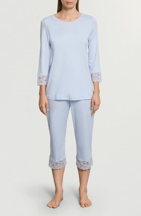 Moments Lace Trim Crop Pajamas