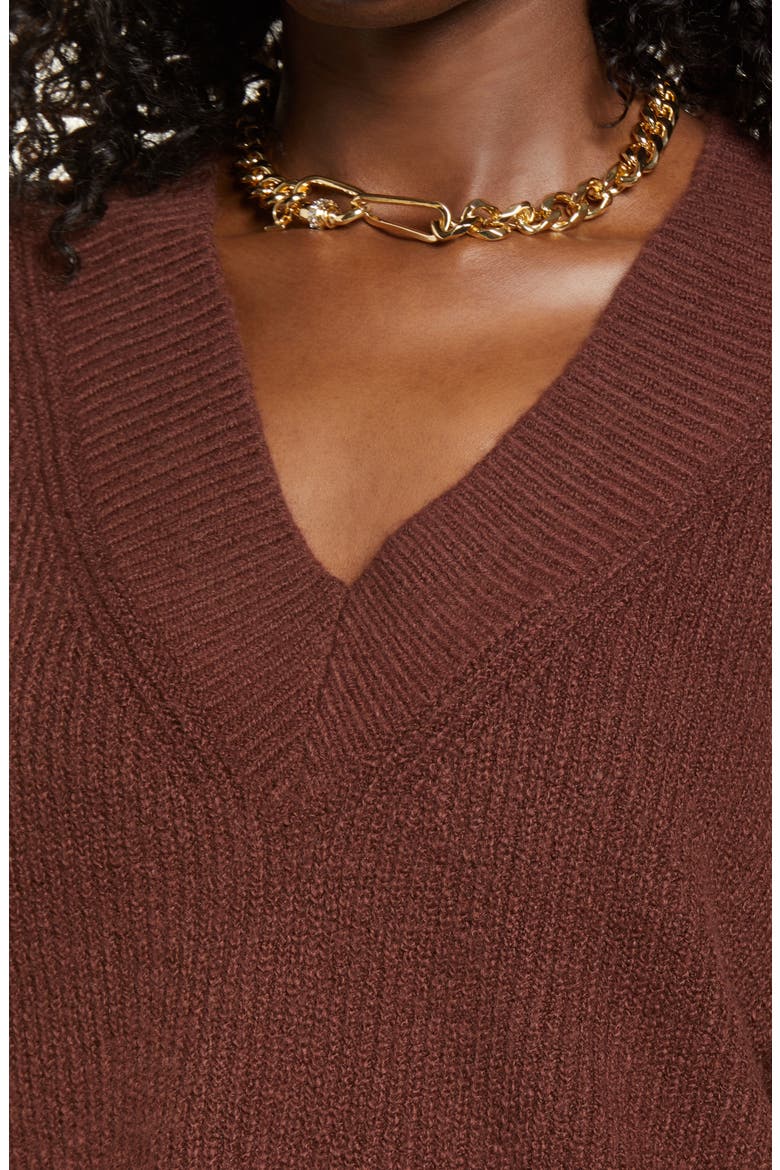 Rib Stitch Sweater, Alternate, color, BROWN CHOCOLATE