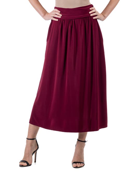 24seven Comfort Apparel Foldover Maxi Skirt With Pockets