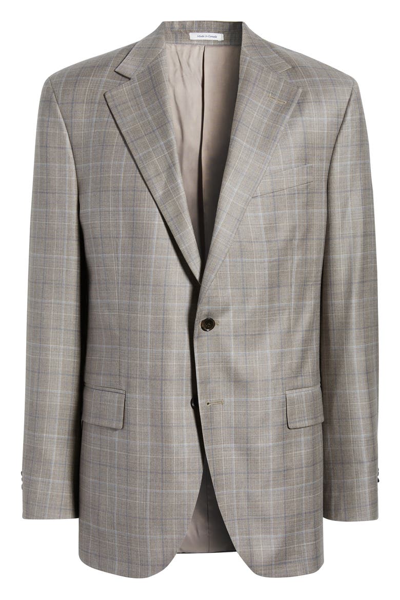 Hartford Classic Fit Plaid Wool Sport Coat, Main, color, TAN