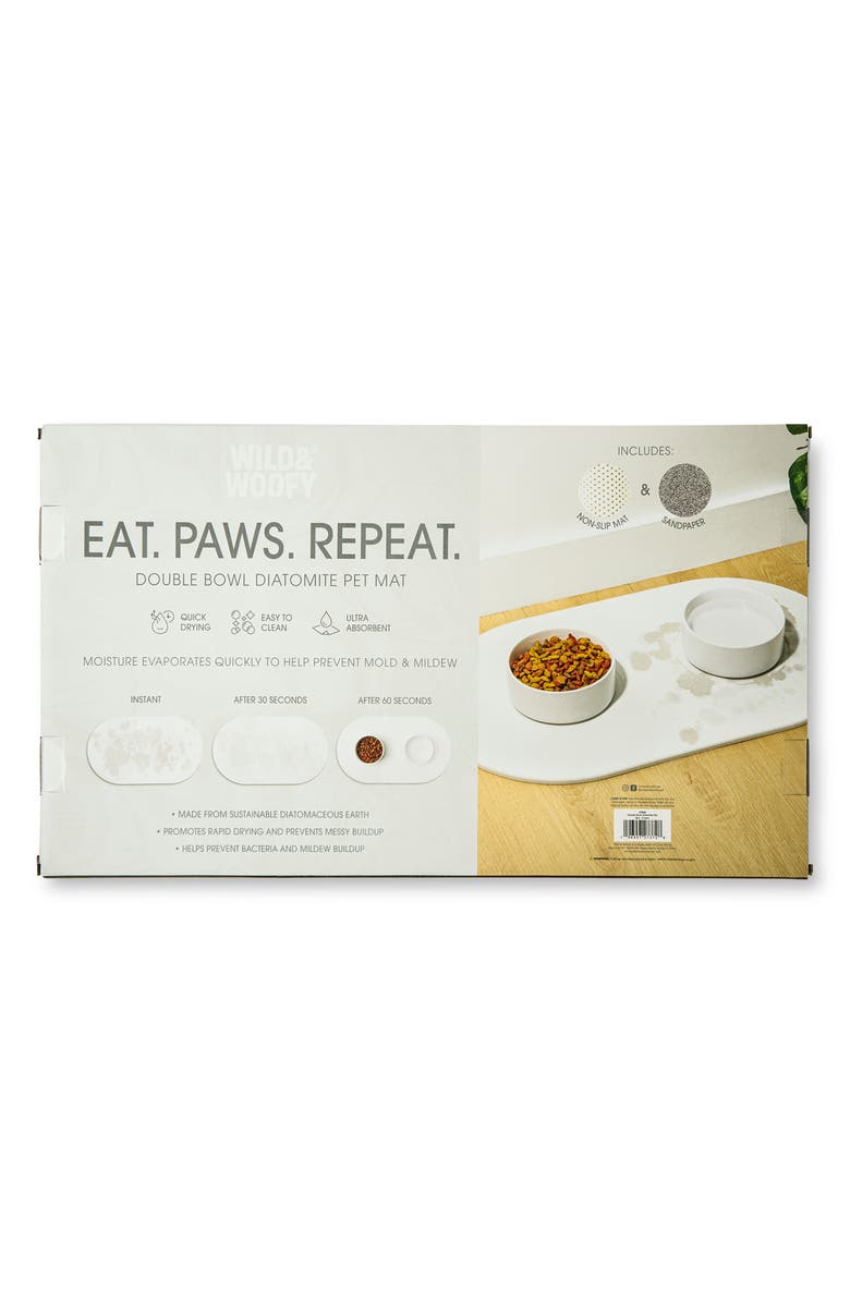 Core Home Double Bowl Diatomite Pet Mat, Alternate, color, Cream