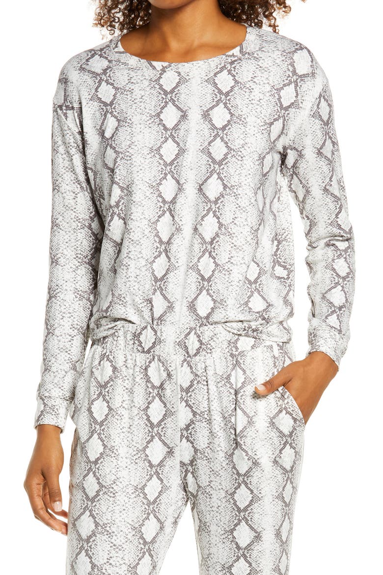 Python Print Pullover, Main, color, BLACK WHITE