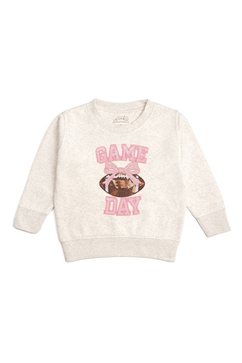 Game Day Sequin Patch Sweatshirt, Main, color, Natural Heather