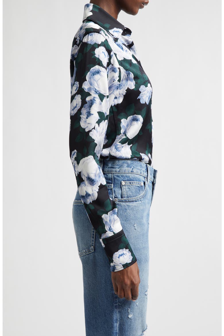 Bunch of Roses Button-Up Shirt, Alternate, color, GREEN MULTICOLOR