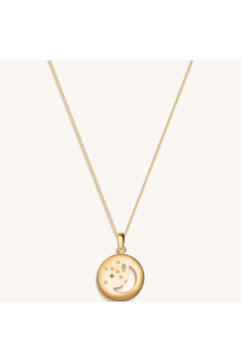 Celestial Impression - White Enamel Moon & Stars Necklace, Alternate, color, Gold/White