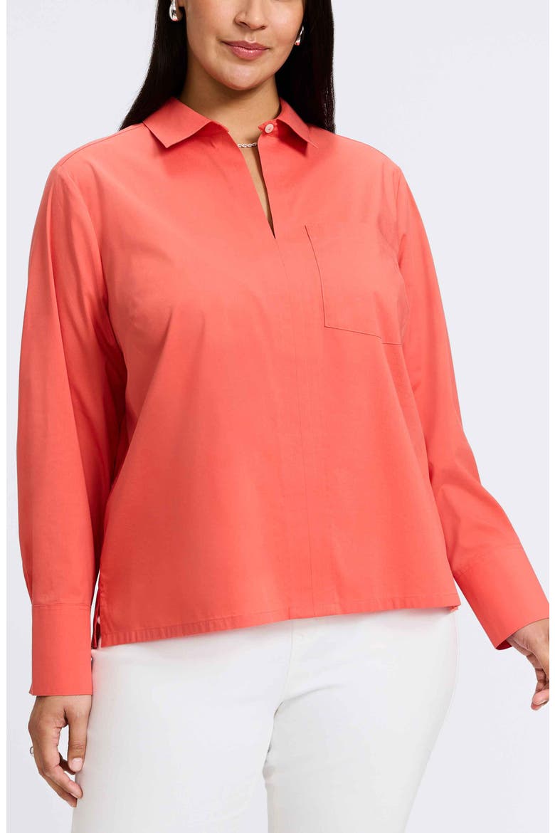 Bella Solid Popover Top, Main, color, TANGERINE