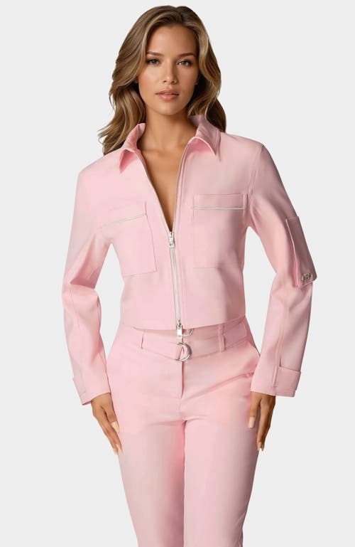 Bebe Embellished Bomber Jacket In Pink