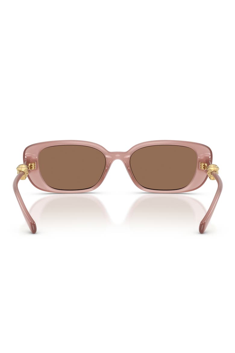 56mm Pillow Sunglasses, Alternate, color, OPAL PINK / DARK BROWN