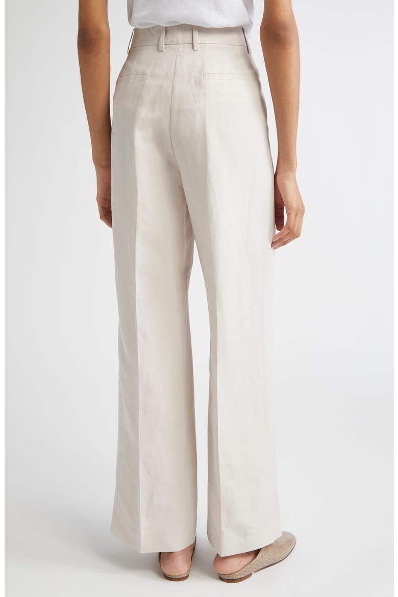 Gates Silk & Linen Straight Leg Pants, Alternate, color, PEARL