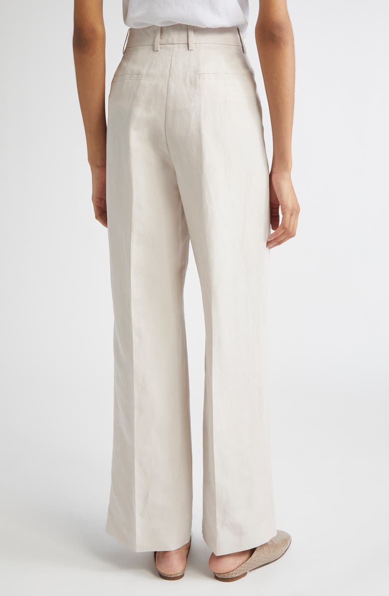 Lafayette 148 New York Gates Silk & Linen Straight Leg Pants, Alternate, color, Pearl
