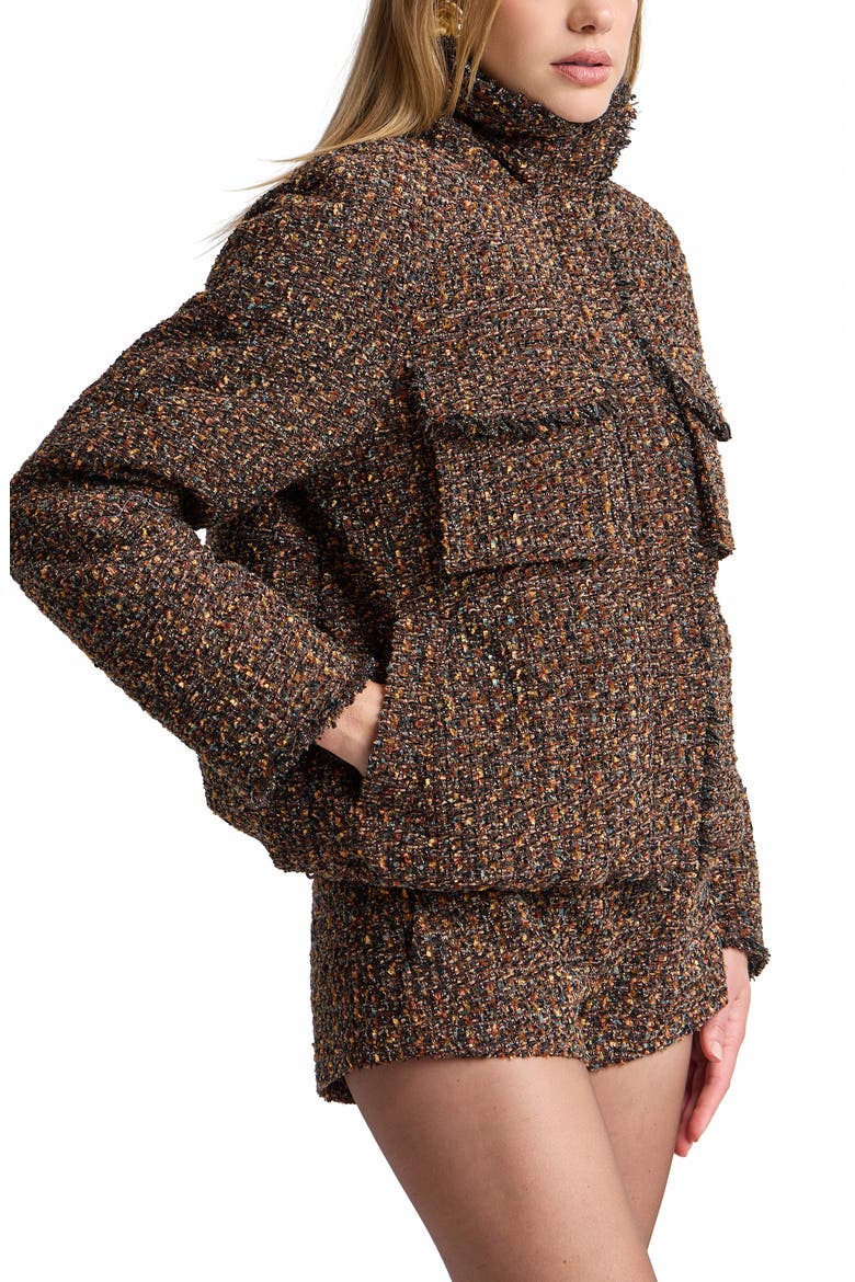 A Line Raglan Puffer Jacket, Alternate, color, WARM AUTUMN MULTI