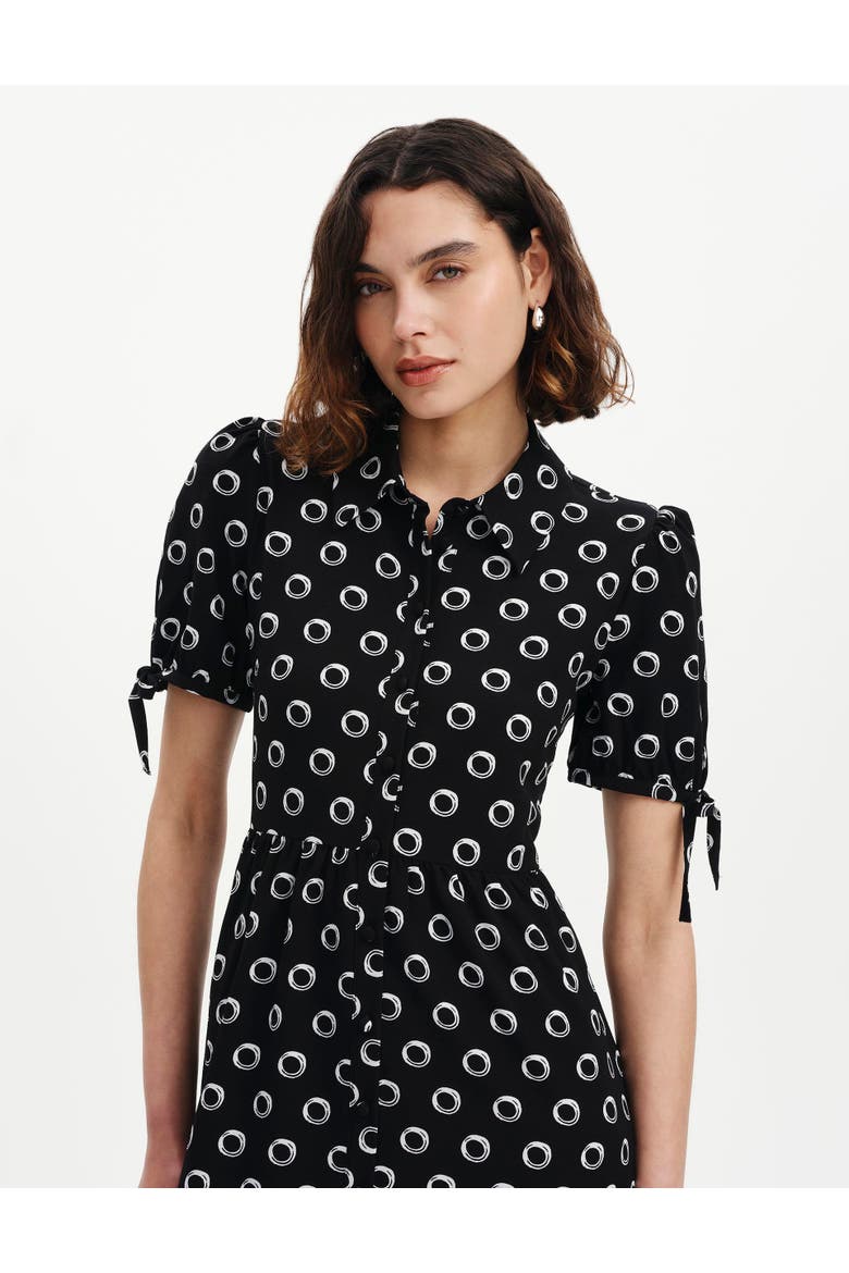 Estee Midi Shirt Dress, Alternate, color, Black Spot