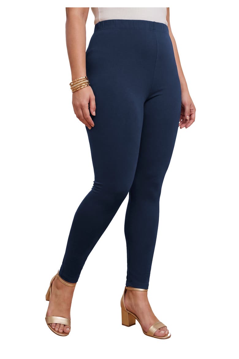 Everyday Stretch Cotton Capri Legging, Main, color, NAVY