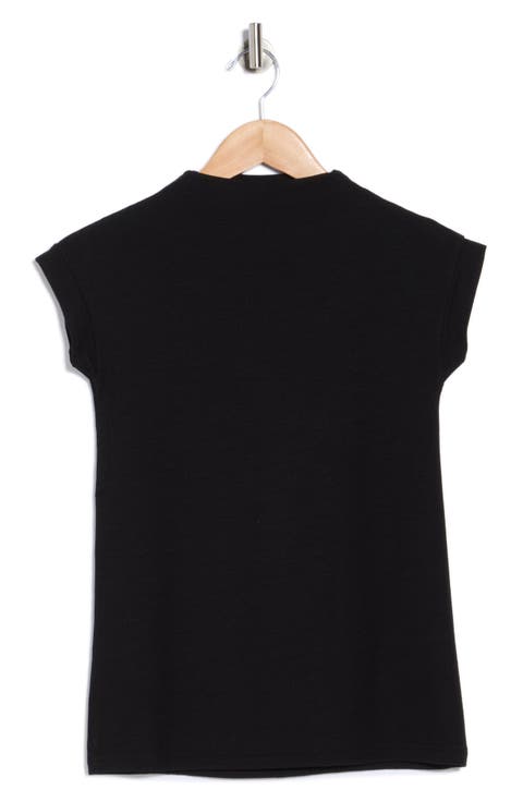Mock Neck Rib Knit Top
