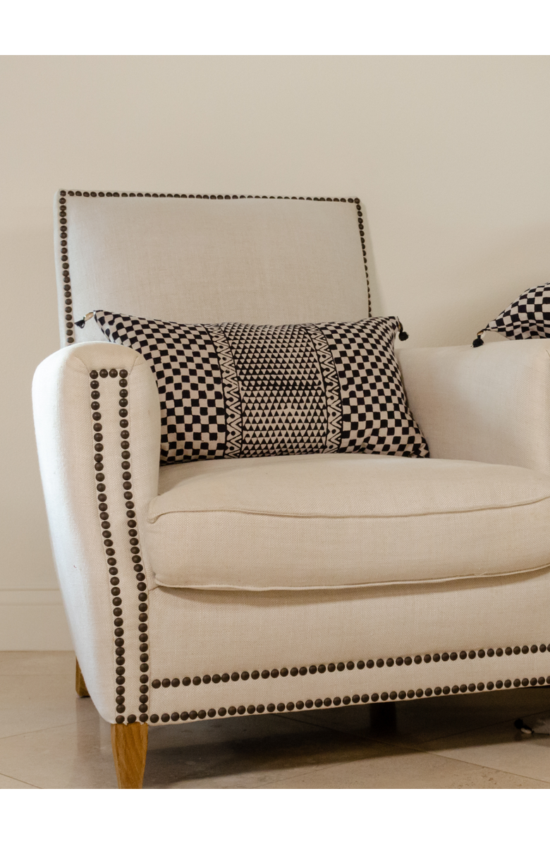 Alamwar Samburu Charcoal Lumbar Pillow Cover, Alternate, color,