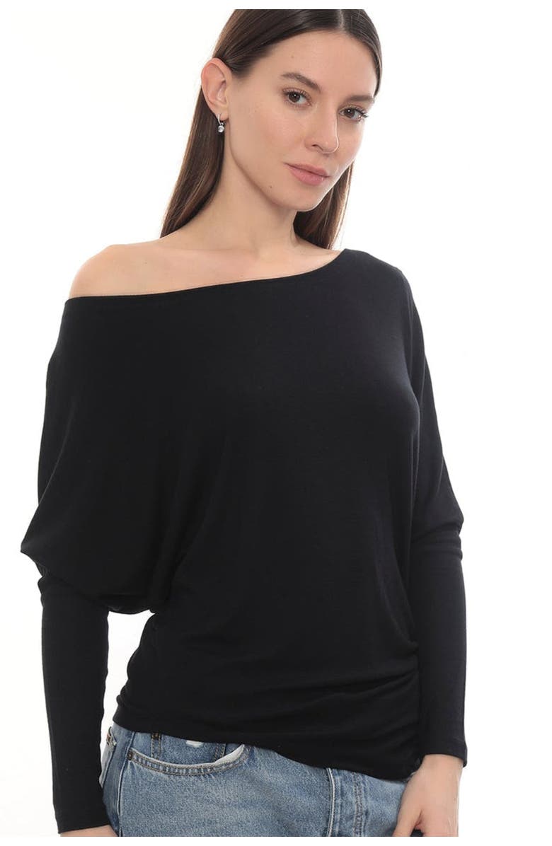 Monlicia Luna Long Sleeve Stretch Fall Top, Alternate, color, Black