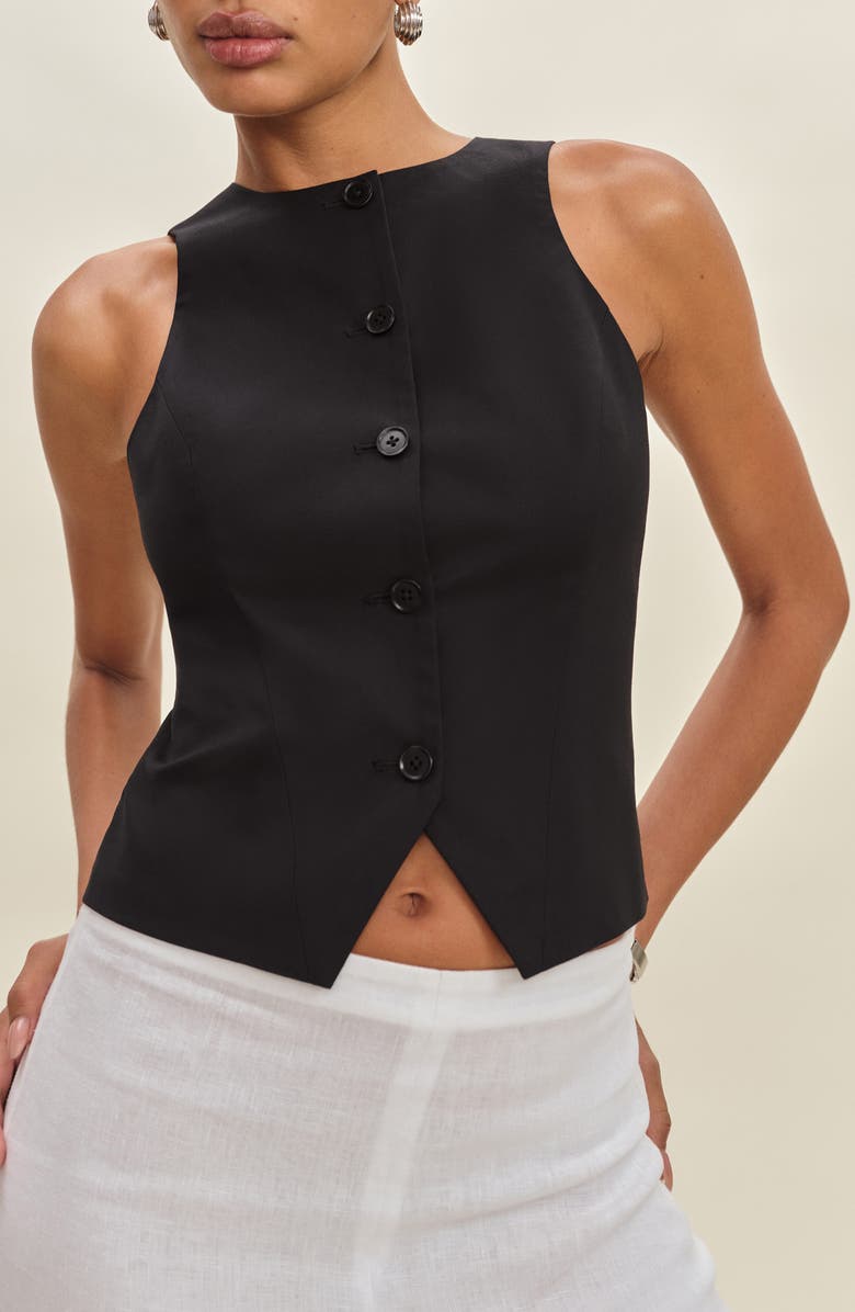 Reformation Rory Organic Cotton Vest, Main, color, Black