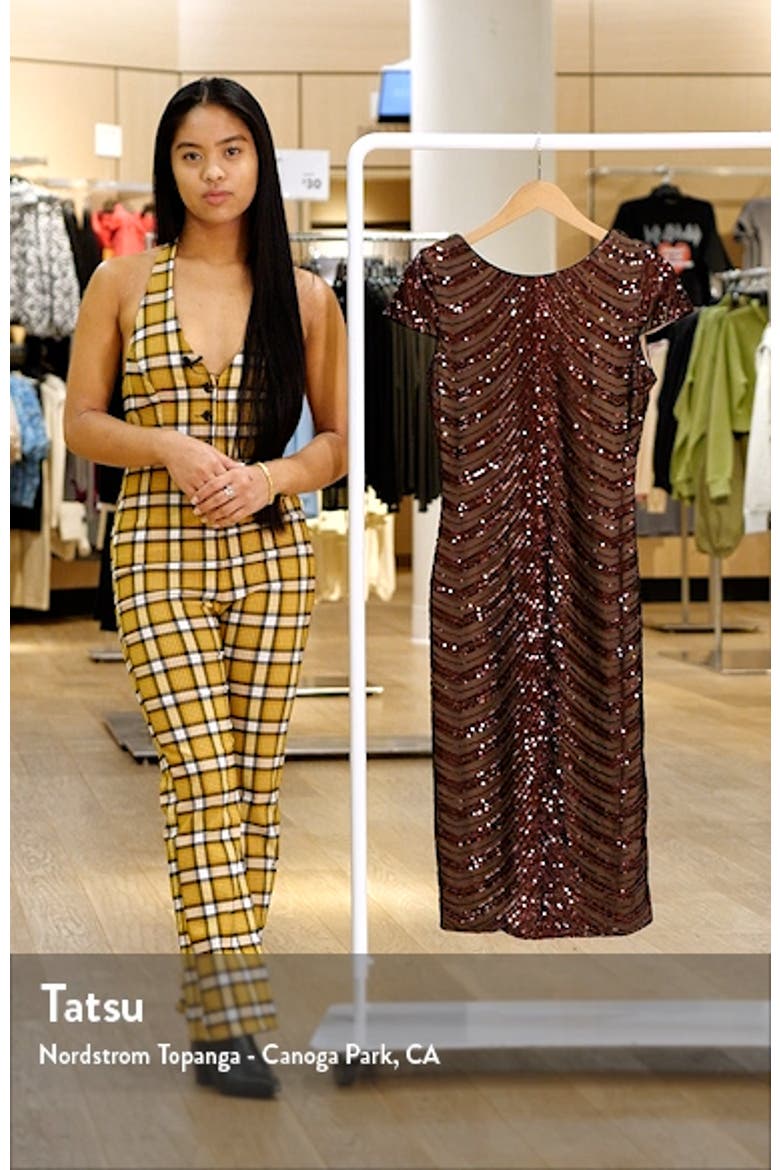 Marcella Sequin Stripe Cocktail Sheath Dress video