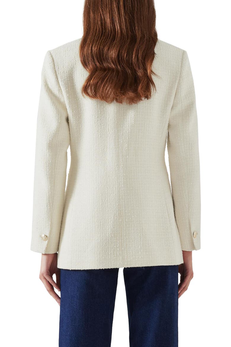 Mariner Double Breasted Tweed Blazer, Alternate, color, BIRCH