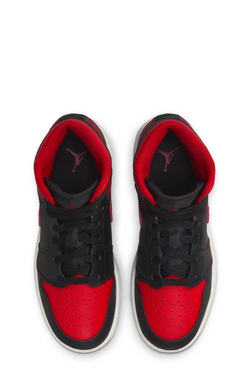 Nike Kids' Air Jordan 1 Mid Sneaker In Black/varsity Red/summit