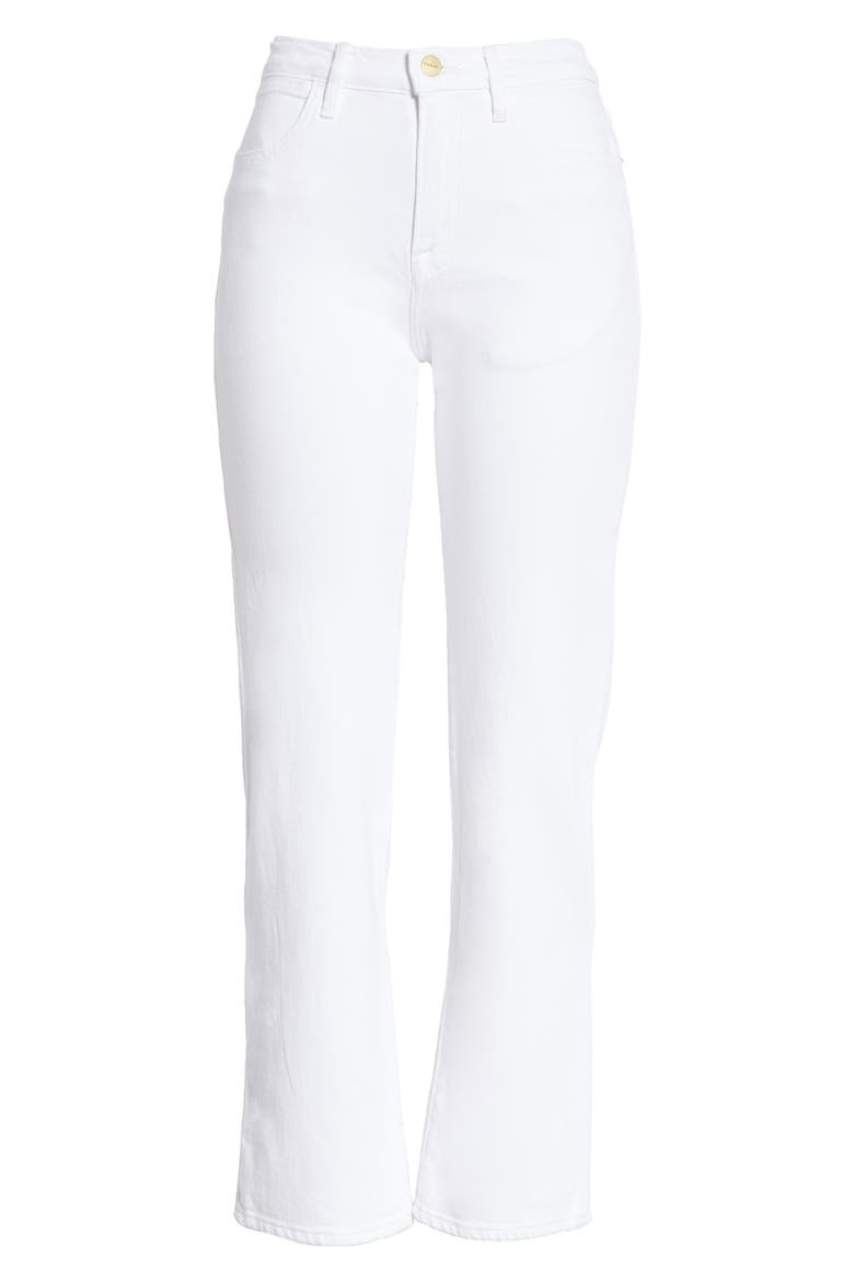 Le Hollywood High Waist Straight Leg Jeans, Alternate, color, BLANC