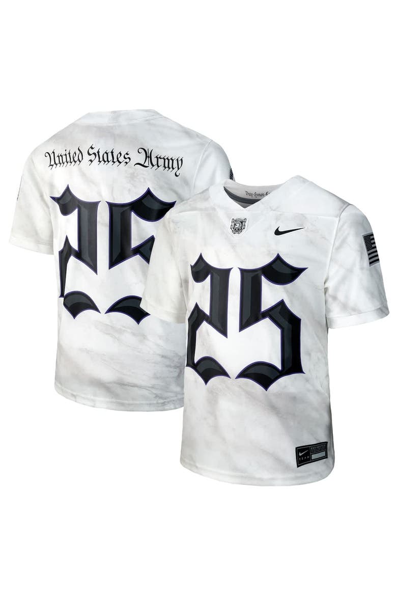 Youth Nike #25 White Army Black Knights Army 250 Collection Replica Game Jersey, Main, color, White