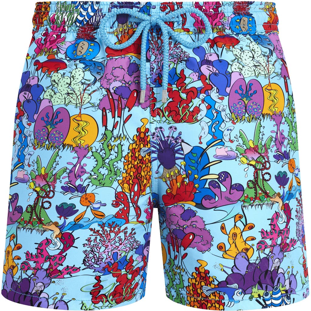 Vilebrequin Men Swim Shorts Plantes Aquatiques in Blue Topaz at Nordstrom, Size Medium