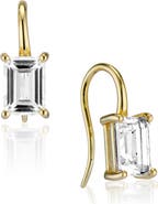 House of Frosted 14K Gold Plate Sterling Silver White Topaz Earrings