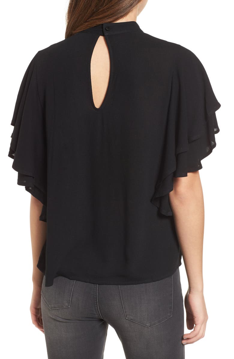 Leith Choker Ruffle Sleeve Top, Alternate, color, 