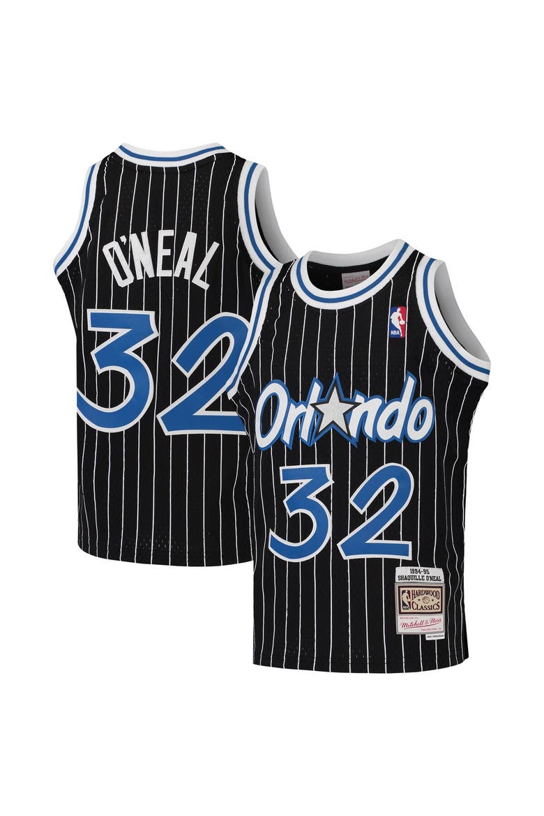 Youth Mitchell & Ness Shaquille O'Neal Black Orlando Magic 1994-95 Hardwood Classics Swingman Throwback Jersey, Alternate, color, BLACK