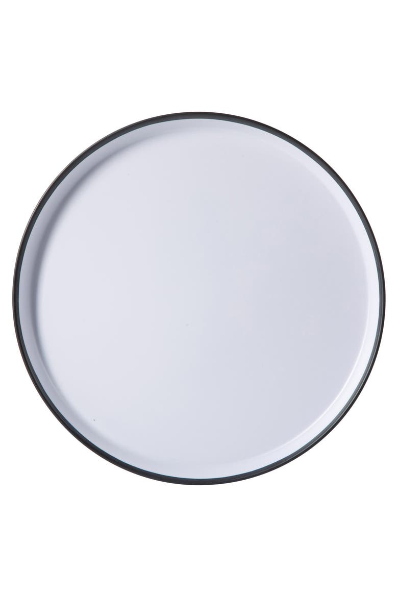 Folsom Shores 12 Piece Melamine Dinnerware Set  w/ Black Rim, Alternate, color, White