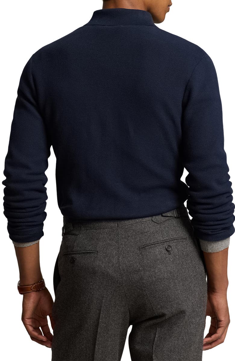 Polo Ralph Lauren Embroidered Logo Cotton Piqué Cardigan, Alternate, color, 