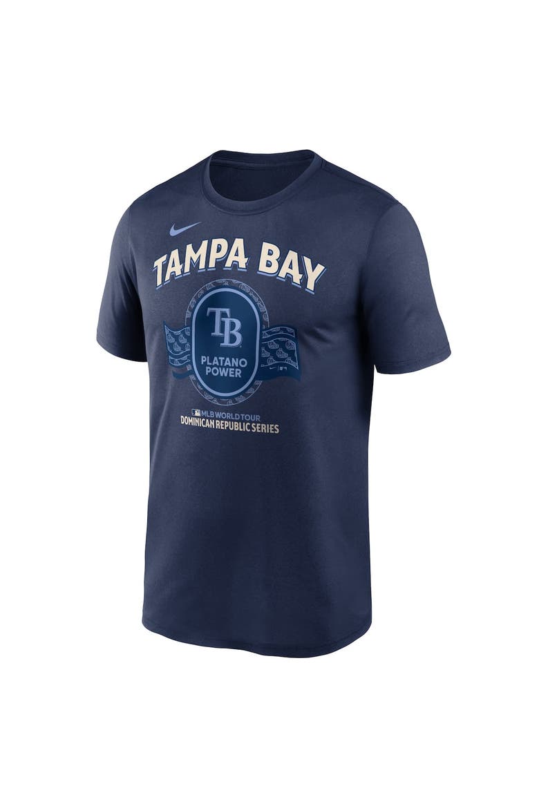 Men's Nike Navy Tampa Bay Rays Dominican Republic Series Legend T-Shirt, Alternate, color, Navy