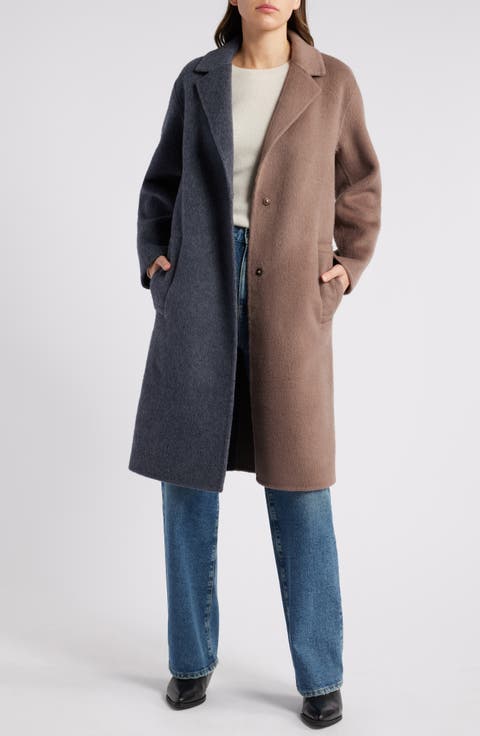 Lore Two-Tone Wool Blend Coat