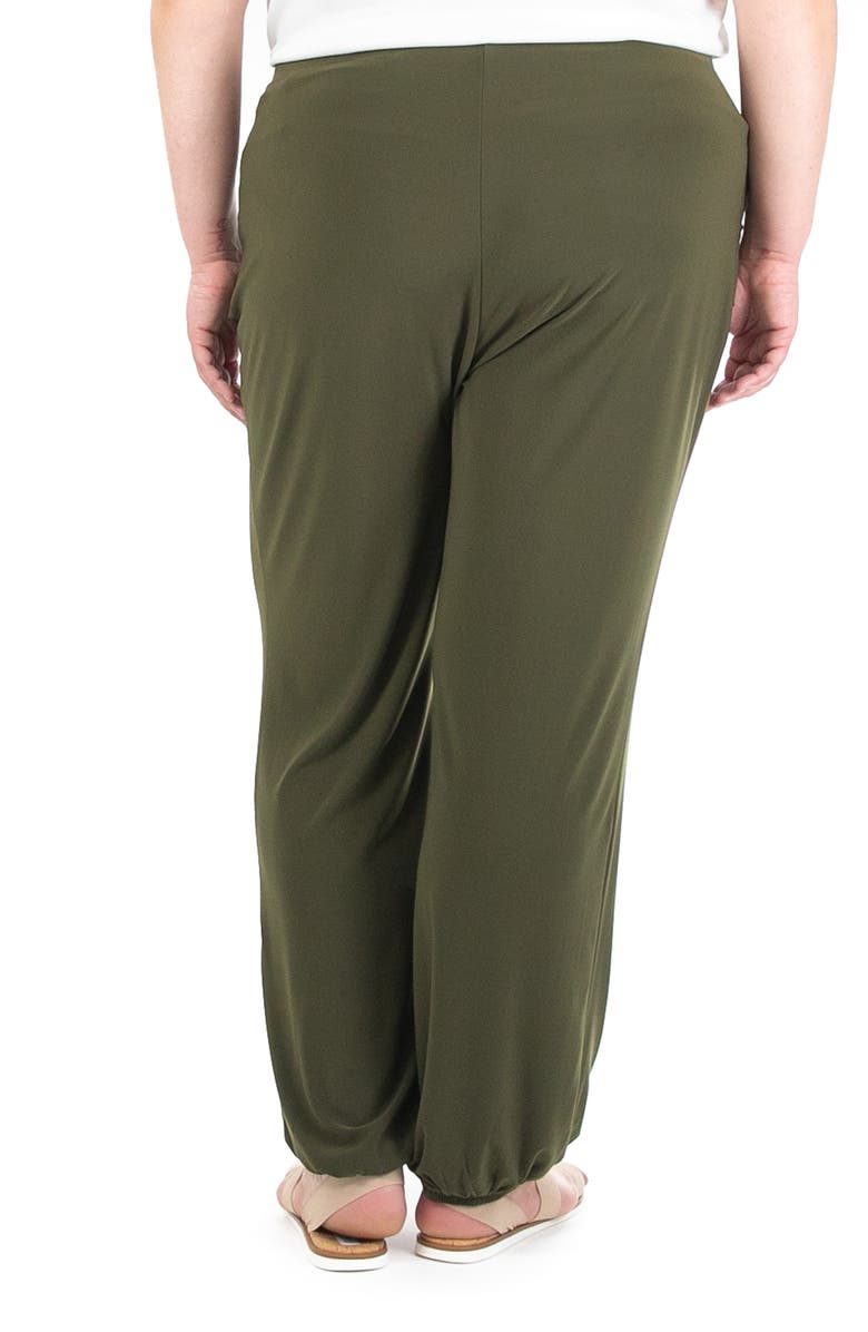 Nina Leonard Elastic Waist Harlem Pants, Alternate, color, Dark Olive