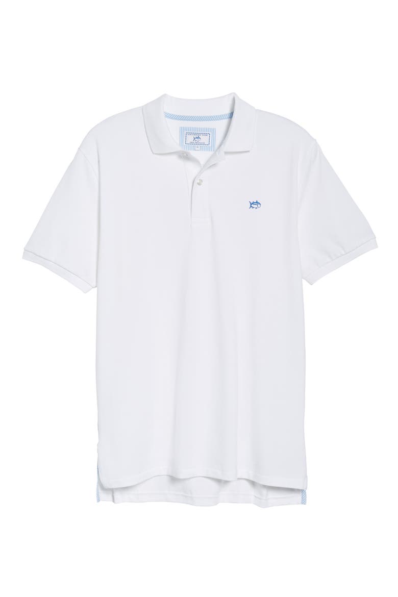 Skipjack Micro Piqué Stretch Cotton Polo, Main, color, WHITE