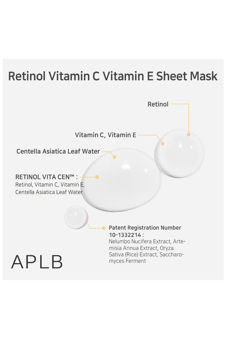 Retinol Vitamin C & Vitamin E Sheet Mask Set, Alternate, color, NO COLOR