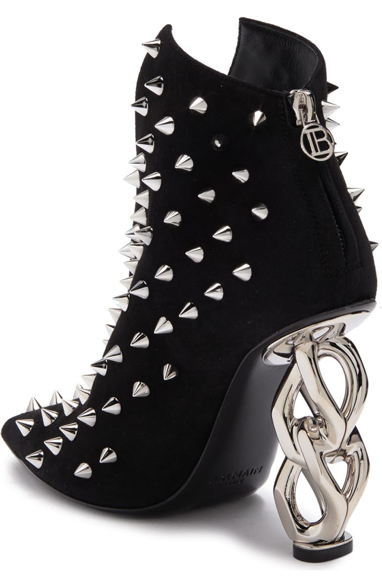 Balmain Studded Sculpted Heel Bootie, Alternate, color,