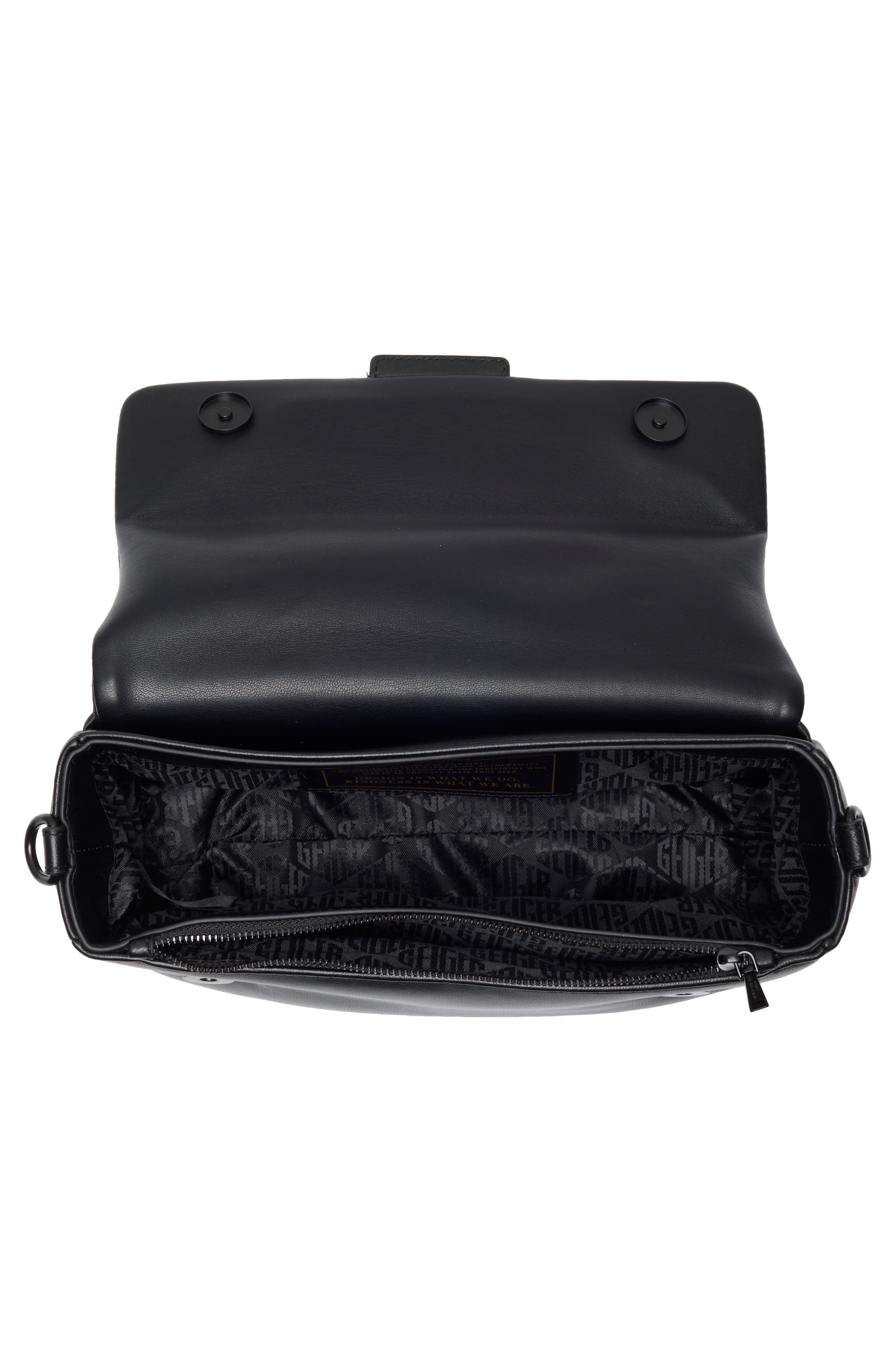 Kurt Geiger London Oxford Leather Shoulder Bag, Alternate, color, Black