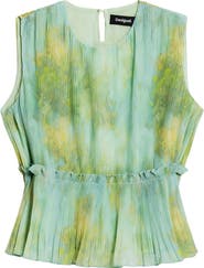 Desigual Pleated Sleeveless Peplum Top