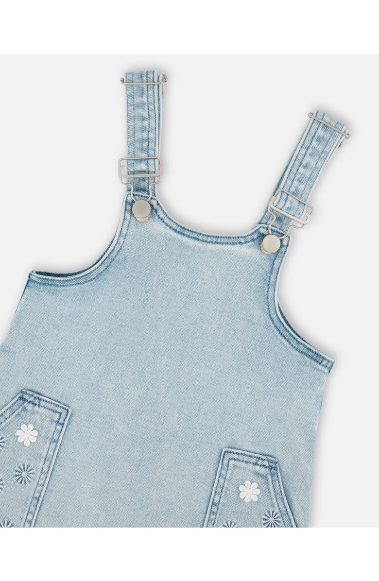 Deux par Deux Sleeveless Denim Overall Dress, Alternate, color, Light Blue Denim