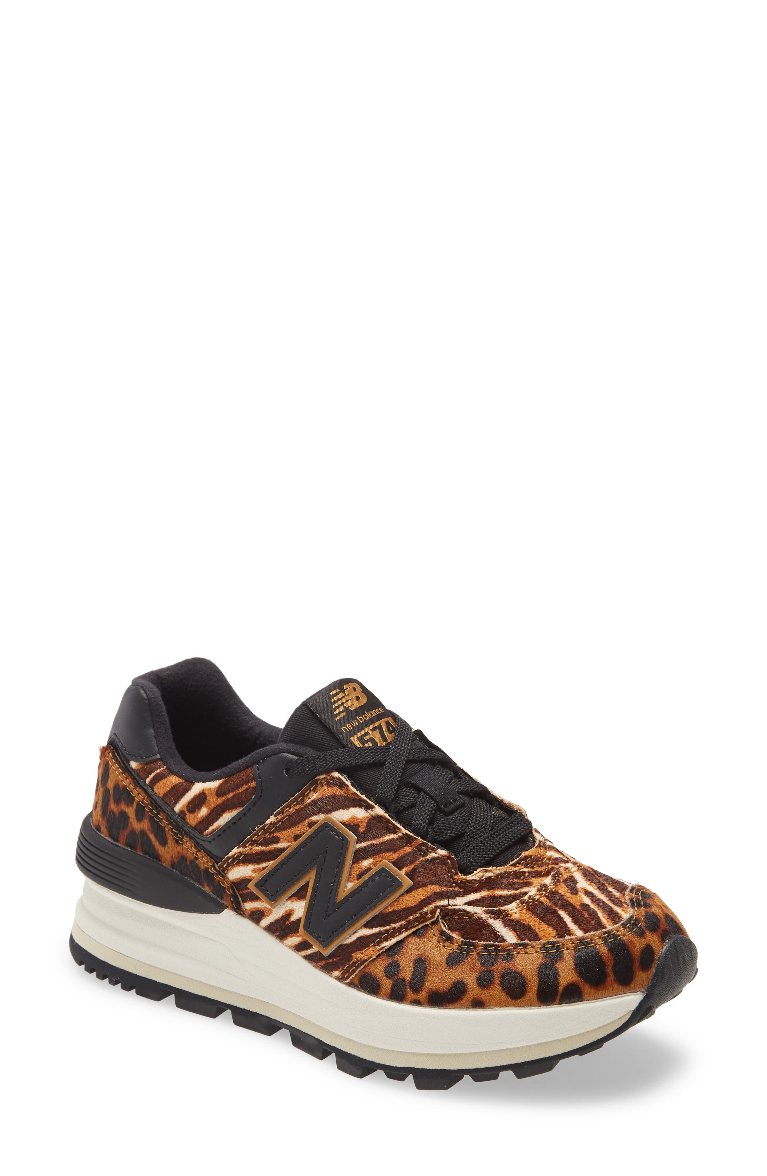 New Balance 574 Genuine Calf Hair Sneaker, Main, color, 