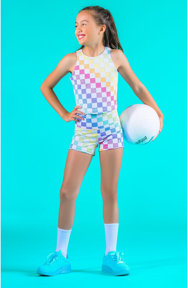 Destira High Waisted Performance Short, Alternate, color, Electric Glow