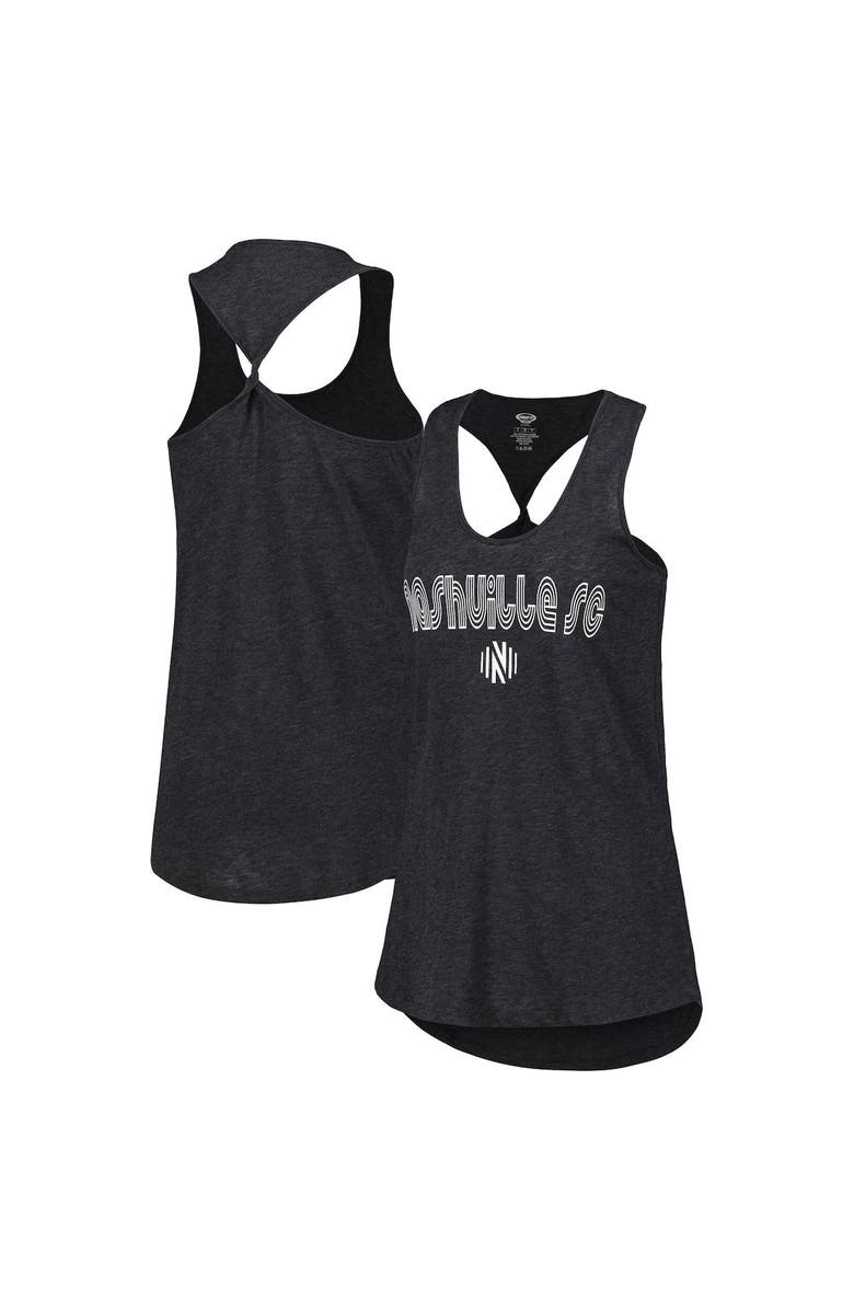 CONCEPTS SPORT Women's Concepts Sport Heather Charcoal Nashville SC Radiant Twist Back Scoop Neck Tank Top, Main, color, 