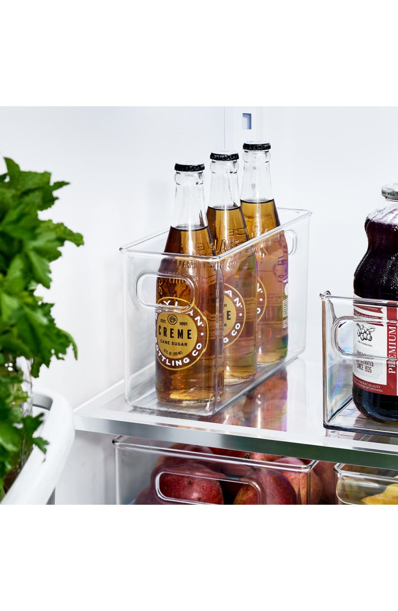 iDesign Set of 4 Pantry Storage Bins with Handles - Clear, Alternate, color, Clear