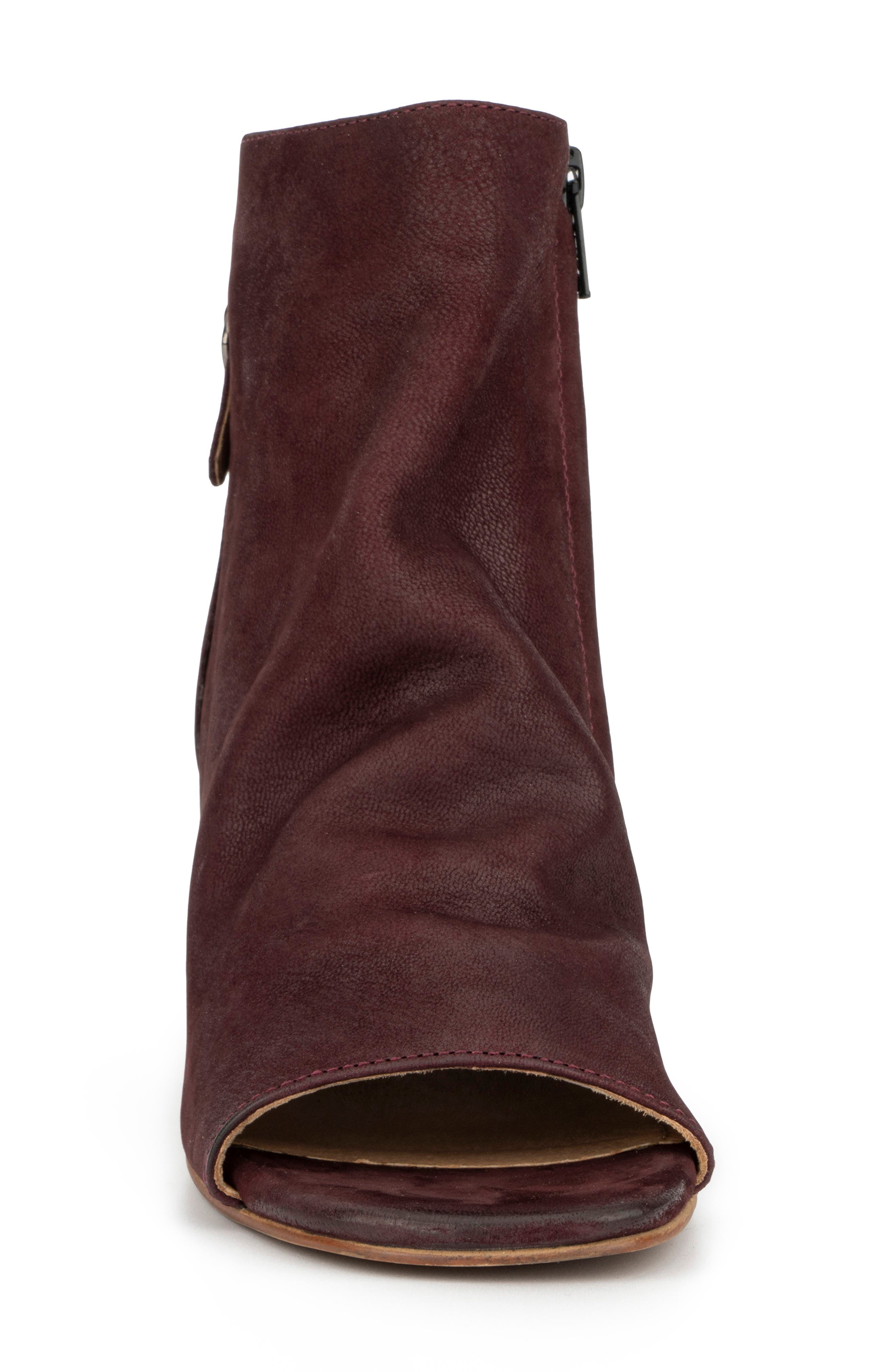 VINTAGE FOUNDRY Sabrina Leather Block Heel Bootie, Alternate, color, Burgundy