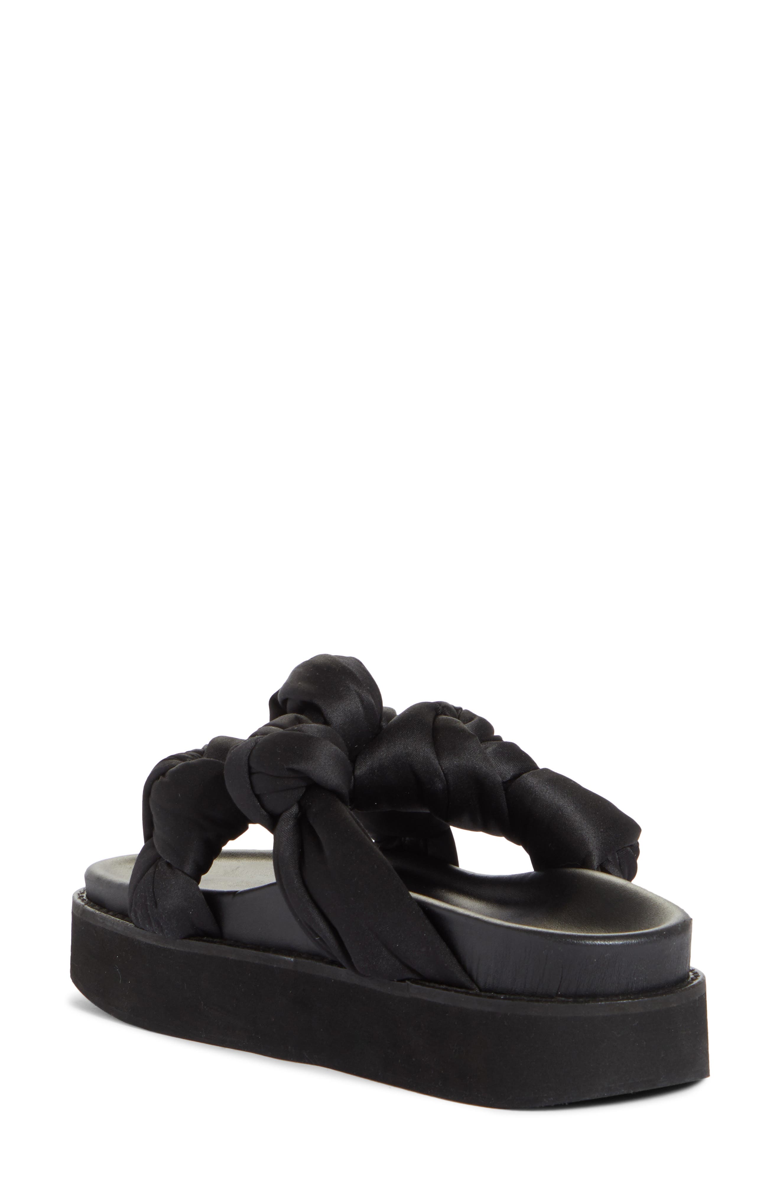Ganni Recycled Satin Mid Knotted Sandal, Alternate, color, 