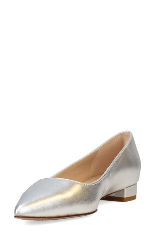Pelle Moda Aaila Pointed Toe Flat In Silver