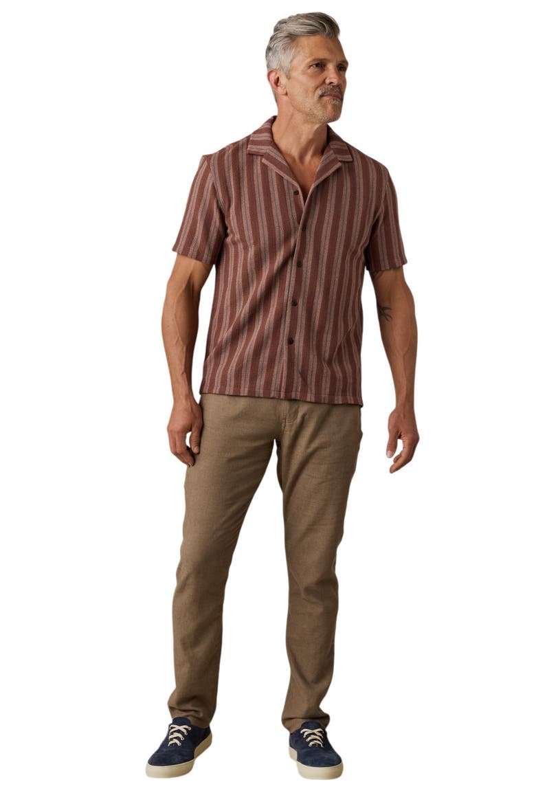 Oasis Button-Up Camp Shirt, Alternate, color, AUTUMN SKY STRIPE