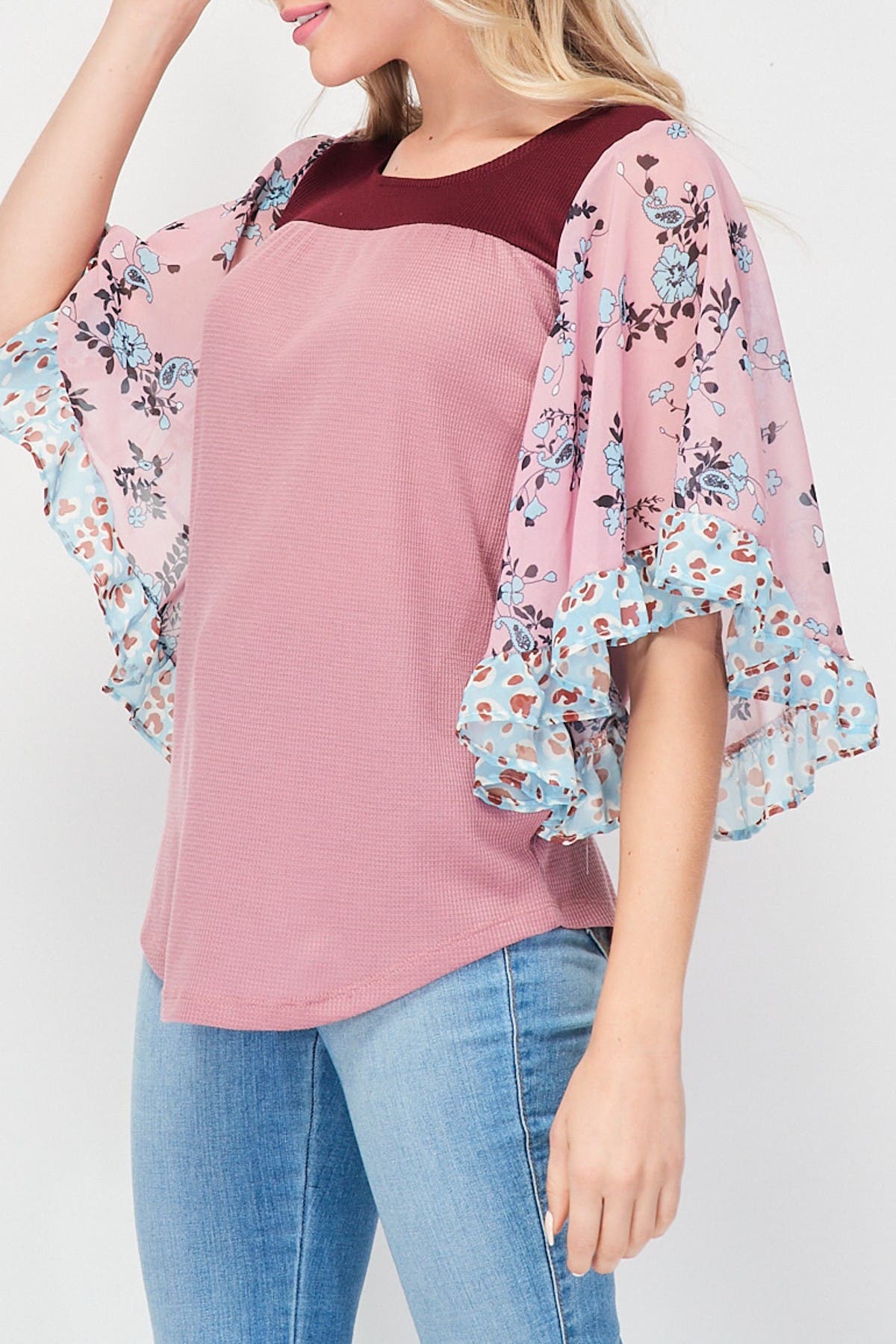 BAEA Color Block Flutter Sleeve (Women) | Nordstromrack